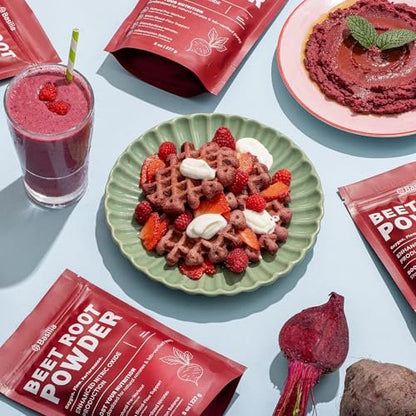 Basilia Rote Bete Pulver 227 g | Premium Non-GMO Superfood für Energie, Durchblutung & Ausdauer | Reich an Antioxidantien & Nitraten | Vegan, Glutenfrei, Nachhaltig