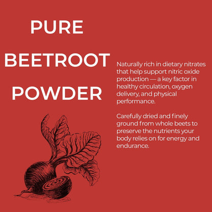 Basilia Rote Bete Pulver 227 g | Premium Non-GMO Superfood für Energie, Durchblutung & Ausdauer | Reich an Antioxidantien & Nitraten | Vegan, Glutenfrei, Nachhaltig