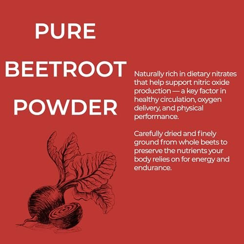 Basilia Rote Bete Pulver 227 g | Premium Non-GMO Superfood für Energie, Durchblutung & Ausdauer | Reich an Antioxidantien & Nitraten | Vegan, Glutenfrei, Nachhaltig