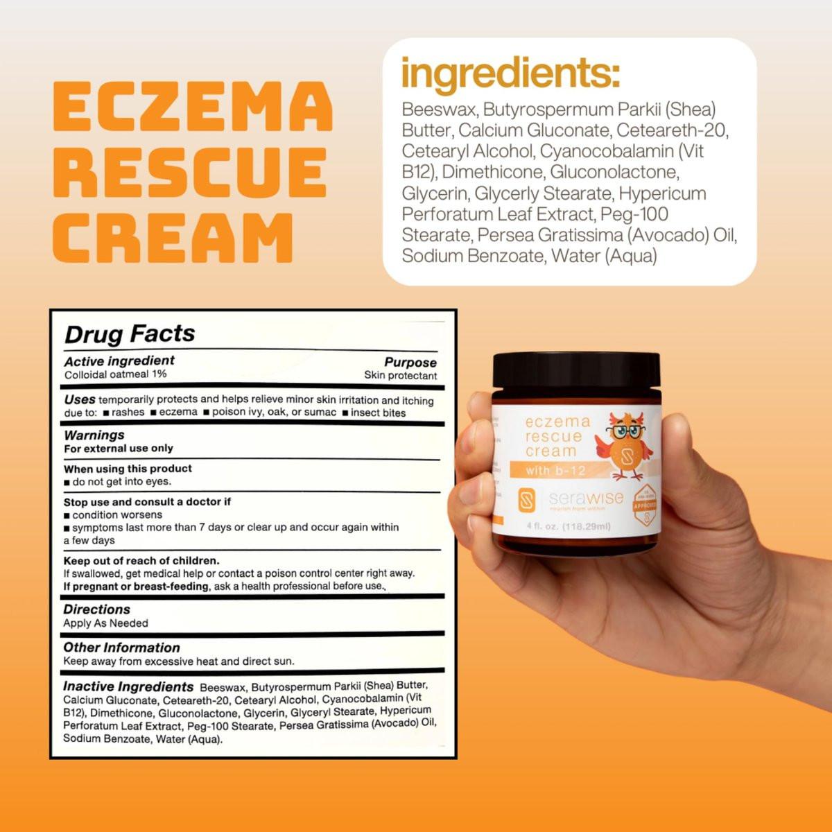 Serawise Ekzem Rettungscreme von Dr. Ana Maria Temple | Mit kolloidalem Hafermehl, Vitamin B12 & Johanniskraut | Für alle Altersgruppen geeignet | Duftfrei | 118 ml