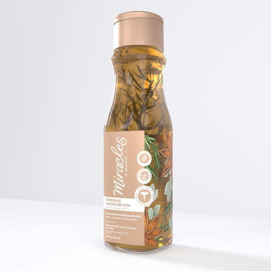 Herbal Miracle Rosmarin Shampoo salzfrei für fettiges Haar – Anti-Haarausfall & Haarwachstum – Ölkontrolle, stärkende Formel mit Aminosäuren, Ingwer & roter Zwiebel