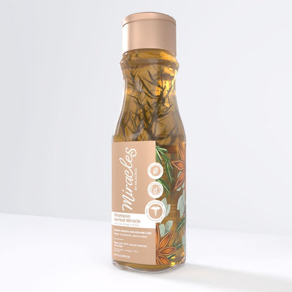 Herbal Miracle Rosmarin Shampoo salzfrei für fettiges Haar – Anti-Haarausfall & Haarwachstum – Ölkontrolle, stärkende Formel mit Aminosäuren, Ingwer & roter Zwiebel