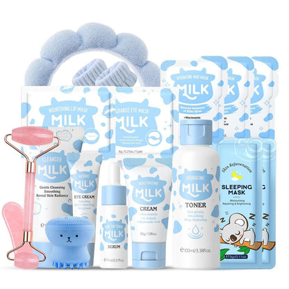 MILCH-HAUTPFLEGE-SET FÜR KINDER UND TEENAGER - Mädchen Geschenke ab 8-12 Jahren - Hautpflege-Set für Kids 8-9 - Geschenk für Teenager-Mädchen - Blau