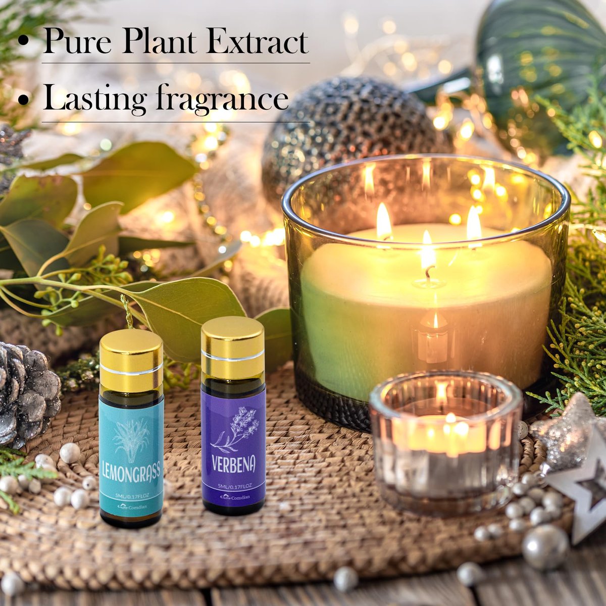 Ätherisches Öl-Set, 15 Stück Duft-Aromatherapie-Öle für Haut, Diffuser, Hauspflege, Luftbefeuchter, Wäsche, Kerzenherstellung – Teebaum, Sandelholz, Lavendel, Vanille, Pfefferminze und mehr (5 ml)