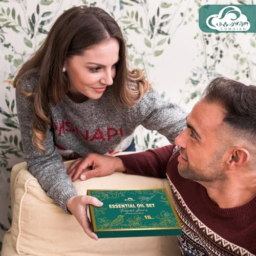 Ätherisches Öl-Set, 15 Stück Duft-Aromatherapie-Öle für Haut, Diffuser, Hauspflege, Luftbefeuchter, Wäsche, Kerzenherstellung – Teebaum, Sandelholz, Lavendel, Vanille, Pfefferminze und mehr (5 ml)