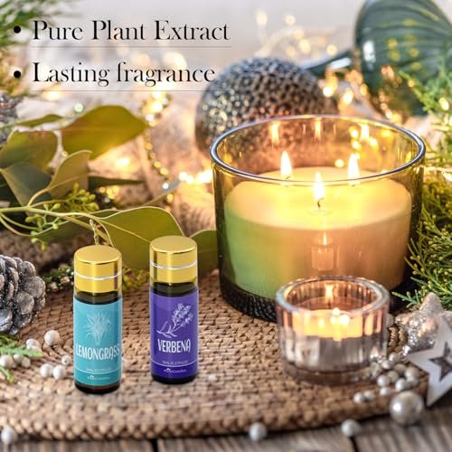 Ätherisches Öl-Set, 15 Stück Duft-Aromatherapie-Öle für Haut, Diffuser, Hauspflege, Luftbefeuchter, Wäsche, Kerzenherstellung – Teebaum, Sandelholz, Lavendel, Vanille, Pfefferminze und mehr (5 ml)