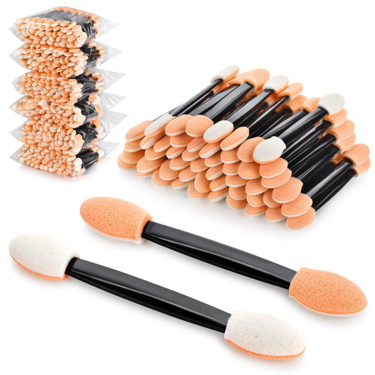 300 Stück Einweg-Lidschatten-Applikatoren, doppelseitige Lidschattenpinsel-Applikatoren, Augen-Make-up-Schwamm-Applikatoren – Pink