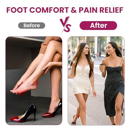 Ball of Foot Cushion Metatarsal Pads – Anti-Rutsch Metatarsal-Polster für ganztägigen Komfort in High Heels, Sandalen, Brautschuhen (Schwarz, 4 Paare)
