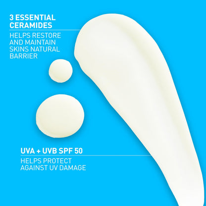 CeraVe Unsichtbarer Mineralischer Sonnenschutz SPF 50, Gesichtssonnencreme für empfindliche Haut mit Zinkoxid & Titandioxid, Vitamin E + Niacinamid + Ceramide, Ölfrei, Reisegröße 1,62 oz