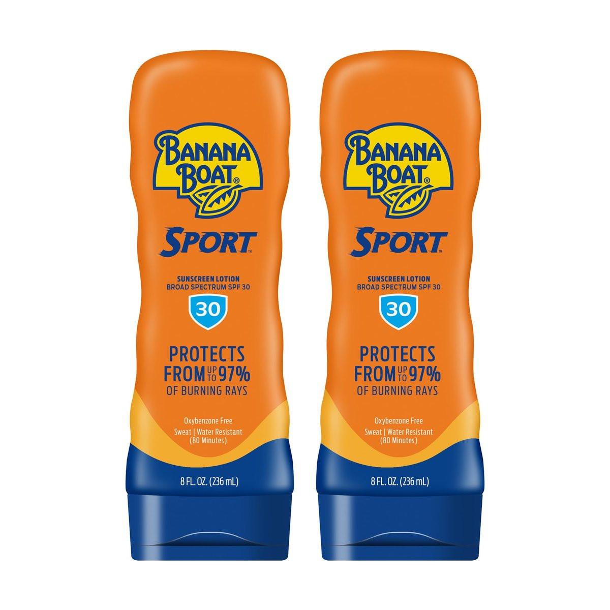 Banana Boat Sport Ultra Lotion Sonnenschutz Breitband-Spektrum SPF 30, 2er-Pack, 2 x 237 ml