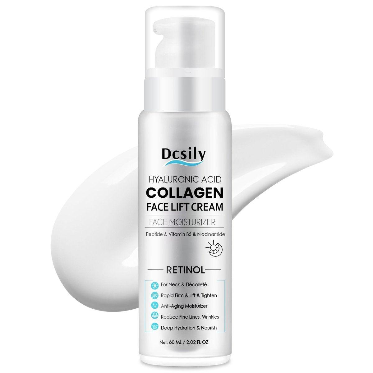 Straffende und Liftende Halscreme: Sofortiger Facelift-Effekt - 6-in-1 Anti-Aging Gesichtsfeuchtigkeitscreme für Anti-Falten-Festigkeit - Kollagen Retinol Peptide & Hyaluronsäure Halsstraffungscreme für Hautpflege