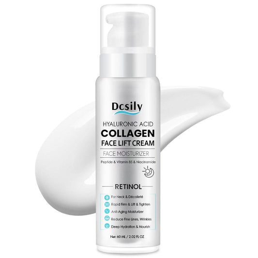 Straffende und Liftende Halscreme: Sofortiger Facelift-Effekt - 6-in-1 Anti-Aging Gesichtsfeuchtigkeitscreme für Anti-Falten-Festigkeit - Kollagen Retinol Peptide & Hyaluronsäure Halsstraffungscreme für Hautpflege