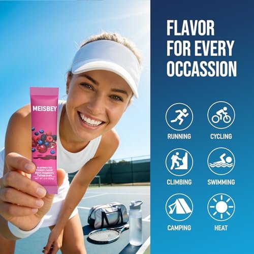 Meisbey Elektrolyt-Pulver-Päckchen – 32 Sticks Zuckerfreie Hydrationspackungen, Flüssiger Täglicher IV Elektrolyt Hydrationsgetränkepulver-Mix mit Vitaminen & Mineralien, Keto-freundlich, Vegan, Nicht-GVO