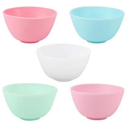 Wahijihe 5-teiliges Silikon-Gesichtsmasken-Mischschalen-Set, mehrfarbig wiederverwendbare Silikonschalen für DIY-Gesichtsmasken, Haarfärbemittel und andere Hautpflegeprodukte