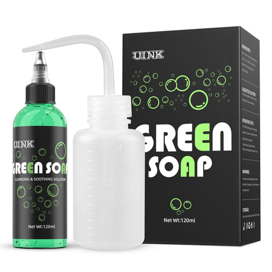 WMHSO Grüne Seife 120 ml konzentriert, unparfümiert – professioneller Tattoo-Reiniger mit Dosierflasche