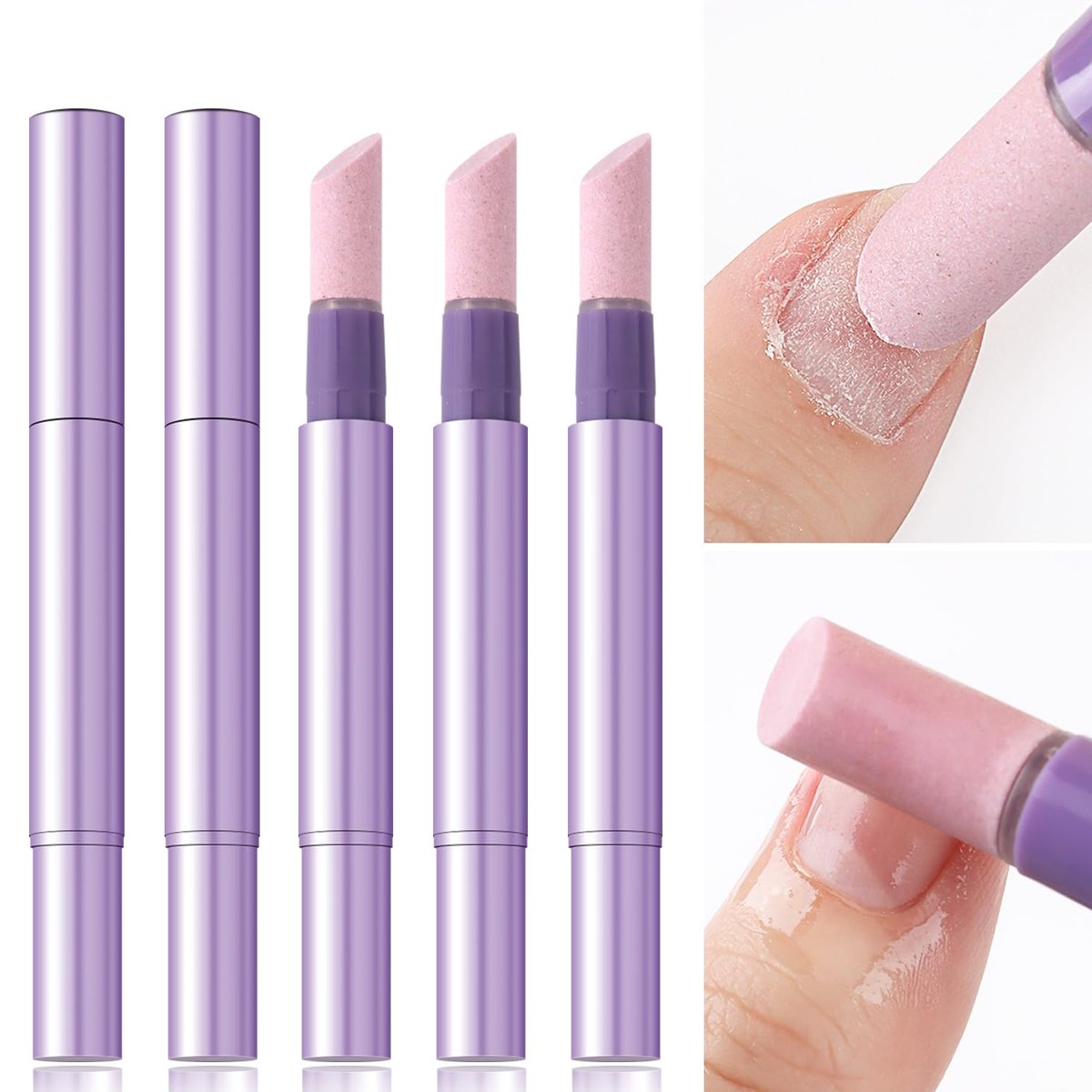 Furtherpretty 5-teiliges Nagelhautöl-Stift-Set mit Keramikspitze – 2-in-1 Nagelhautschieber und Pflegeöl für Nagelreparatur, trockene Nagelhaut und Nagelhautentfernung – Maniküre- und Pediküre-Werkzeuge für Profis und Zuhause