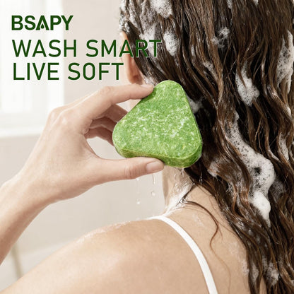 BSAPY Anti-Haarausfall Shampoo Bar – DHT-Blocker mit Polygonum, Ginseng & Teebaumöl, stärkt die Haarwurzeln, reduziert Haarausfall, für dünner werdendes Haar, pflanzliche Haarwuchs-Seife 120g