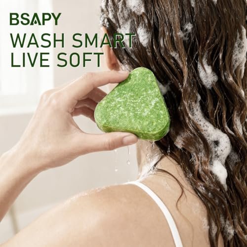 BSAPY Anti-Haarausfall Shampoo Bar – DHT-Blocker mit Polygonum, Ginseng & Teebaumöl, stärkt die Haarwurzeln, reduziert Haarausfall, für dünner werdendes Haar, pflanzliche Haarwuchs-Seife 120g