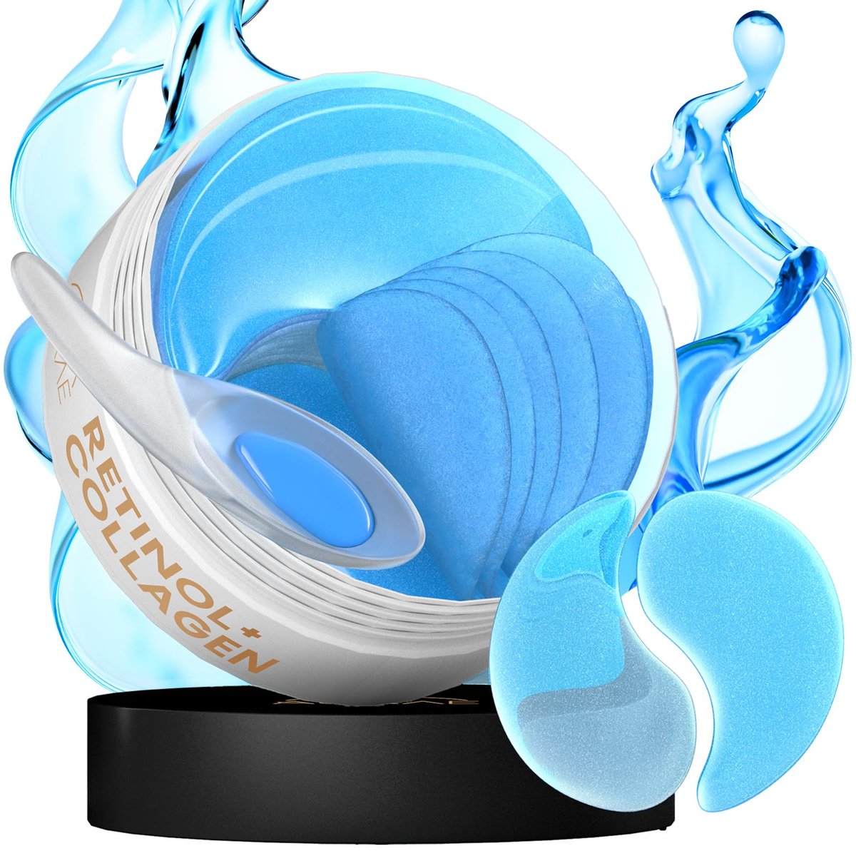 AURAE Retinol & Collagen Augenpflaster (30 Paare) – Anti-Aging Augenmasken gegen Schwellungen, dunkle Ringe & Fältchen – Feuchtigkeitsspendende Hautpflege-Geschenke für Frauen