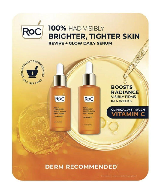 RoC Multi Correxion Revive and Glow Tägliches Vitamin-C-Serum-Set, 1,0 Fl Oz und 1,7 Fl Oz, insgesamt 2,7 Fl Oz