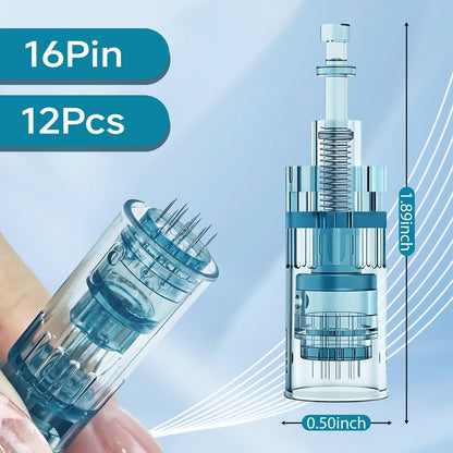 16-Pin Mikronadel-Microneedling-Pen-Ersatzkartuschen für Dr. Pen M8, 0,25 mm, 12 Stück