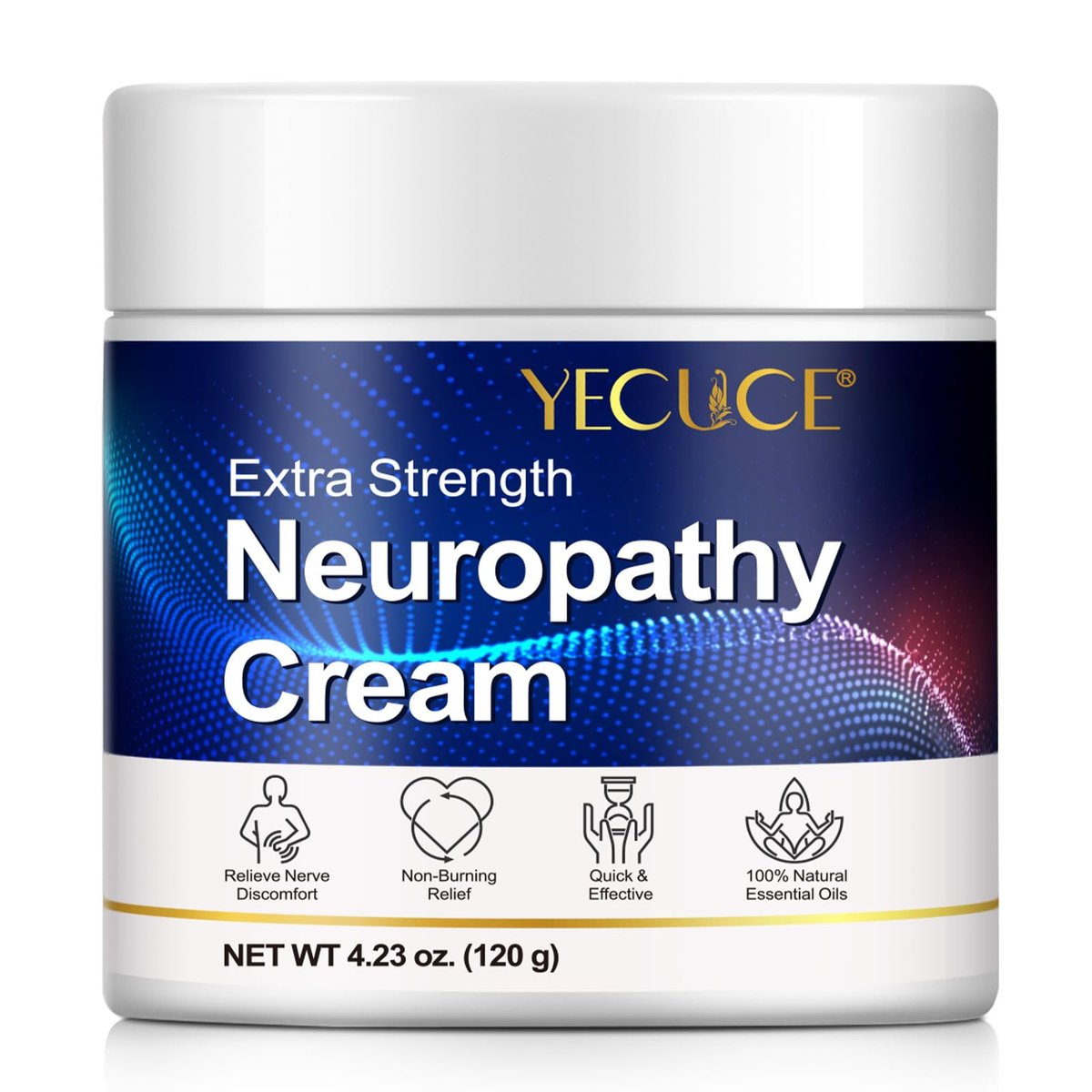 Neuropathie-Creme für Füße, Hände, Beine & Zehen – Natürliche Formel bei Kribbeln, Brennen & Nervenbeschwerden – Schnell einziehende, nicht fettende Feuchtigkeitscreme mit ALA, Menthol & Magnesium – Vegan, 4,23 oz