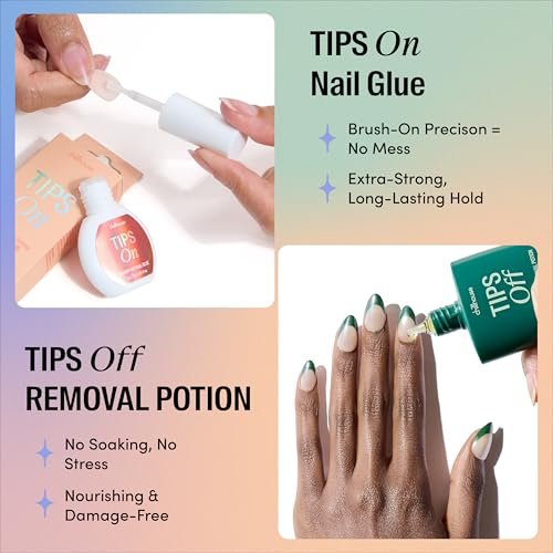 Chillhouse Tips On, Brush on Nail Glue – Extra-Stark & Langanhaltend – Präziser Pinselapplikator – Kleber für Press-On-Nägel – Lange Haftung – Einfach Anzuwenden – Frauengeführt – Schönheits- & Pflegeprodukt – 0,05 fl oz