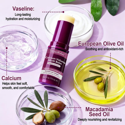 Meifenla Calcium Multi Balm Stick – Kollagen-Feuchtigkeitsstick für Gesicht, Augen und Hals, hydratisierend & festigend für alle Hauttypen