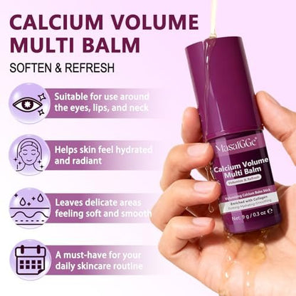 Meifenla Calcium Multi Balm Stick – Kollagen-Feuchtigkeitsstick für Gesicht, Augen und Hals, hydratisierend & festigend für alle Hauttypen