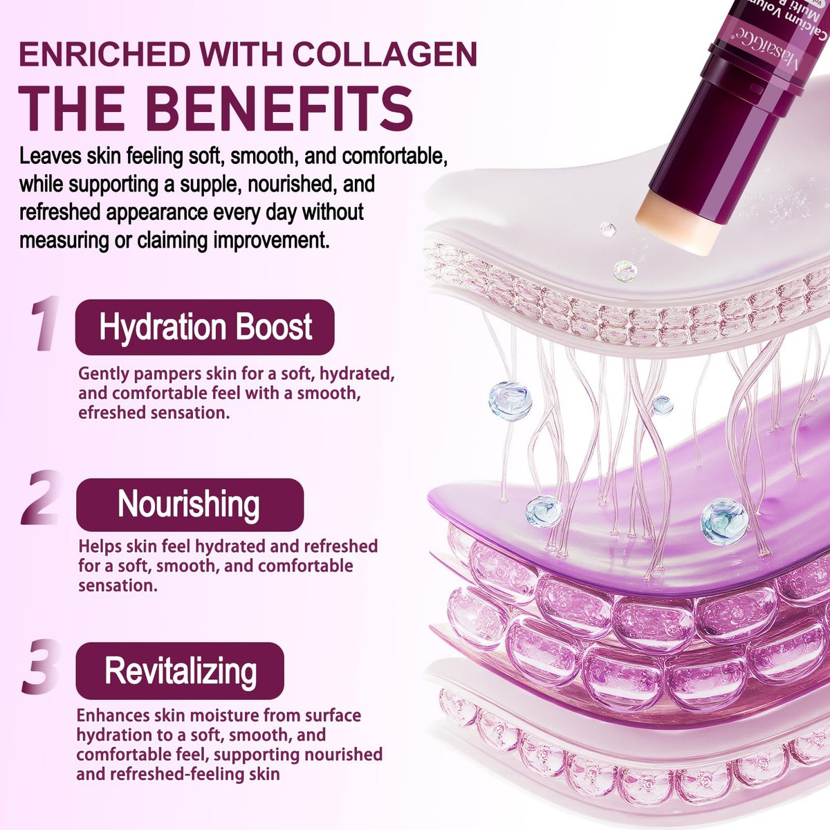 Meifenla Calcium Multi Balm Stick – Kollagen-Feuchtigkeitsstick für Gesicht, Augen und Hals, hydratisierend & festigend für alle Hauttypen