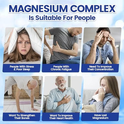 1000mg Magnesium Komplex für Frauen & Männer* – 8 elementare Magnesiumformen (Glycinat, Citrat, Malat, Taurat, Oxid, Carbonat, Aspartat, Orotat) für Knochen, Muskeln, Erholung, Energie – vegan, 90 Kapseln