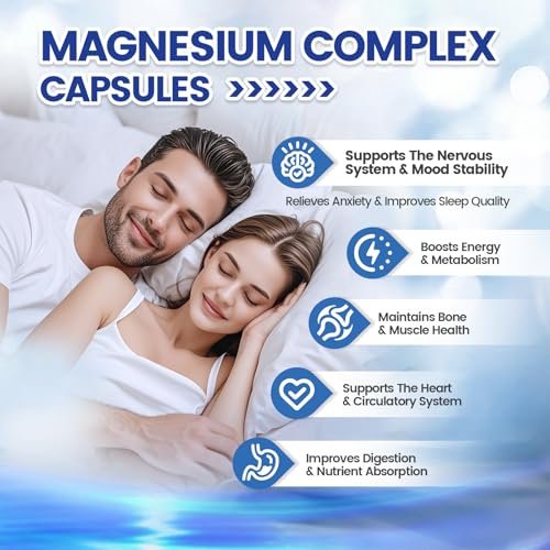 1000mg Magnesium Komplex für Frauen & Männer* – 8 elementare Magnesiumformen (Glycinat, Citrat, Malat, Taurat, Oxid, Carbonat, Aspartat, Orotat) für Knochen, Muskeln, Erholung, Energie – vegan, 90 Kapseln