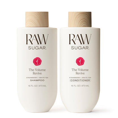 Raw Sugar Shampoo und Conditioner Set – The Volume Revive Haar-Duo für mehr Volumen, 2 x 473 ml, ohne SLS/SLES und Parabene, farbfreundlich, vegan