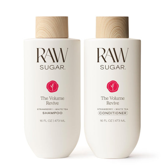 Raw Sugar Shampoo und Conditioner Set – The Volume Revive Haar-Duo für mehr Volumen, 2 x 473 ml, ohne SLS/SLES und Parabene, farbfreundlich, vegan