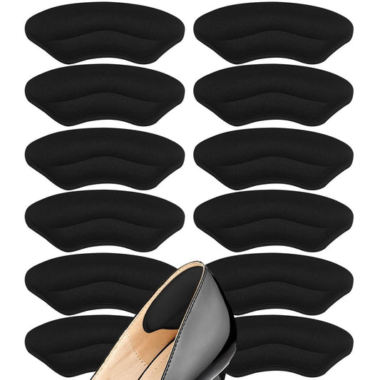 CGYISOL 6 Paar Fersenpolster für Schuhe – Memory-Schaum Fersenkissen gegen Blasen und Rutschen – Anti-Rutsch Fersengriffe für High Heels & Business Schuhe – Schwarz