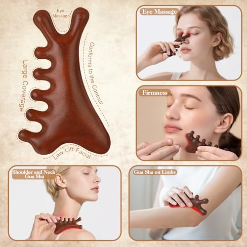 ProSuites 3er-Pack Kopfhautmassagegerät für Haarwachstum, Holz-Gua-Sha-Kopfmassagegerät, beruhigend und entspannend