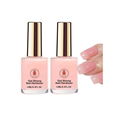 Nagelhärter für Frauen, Pink Nagelverstärker Extra Stark für Wachstum, Langanhaltend, Schnelltrocknend, Nagelhärtender Lack für Schwache, Brüchige, Splitternde, Geschädigte Nägel, Verstärkter Glanz 12 ml