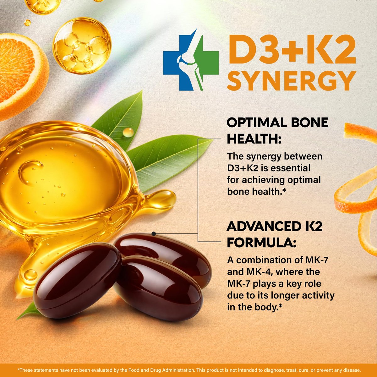Vitamin D3 K2 – 10.000 IE D3 & 120 µg K2 – Immun- & Stimmungsunterstützung, für Knochen- & Zahngesundheit – mit Zink, Vitamin C & B12 – Hoch bioverfügbar – für Männer & Frauen – 120 Softgels, 120 Tage Vorrat