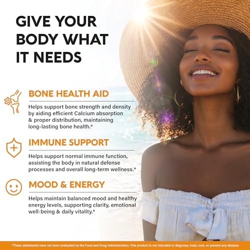 Vitamin D3 K2 – 10.000 IE D3 & 120 µg K2 – Immun- & Stimmungsunterstützung, für Knochen- & Zahngesundheit – mit Zink, Vitamin C & B12 – Hoch bioverfügbar – für Männer & Frauen – 120 Softgels, 120 Tage Vorrat