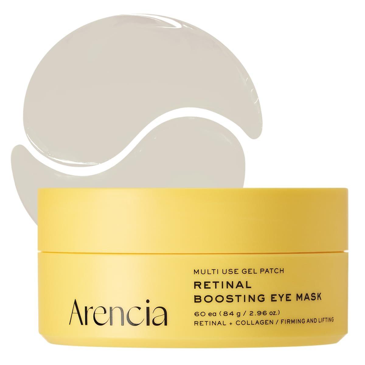 ARENCIA Retinal Boosting Eye Patches – Hydrogel Augenmaske mit Peptiden gegen dunkle Augenringe, Schwellungen und feine Linien, 60 Patches, 2,96 oz
