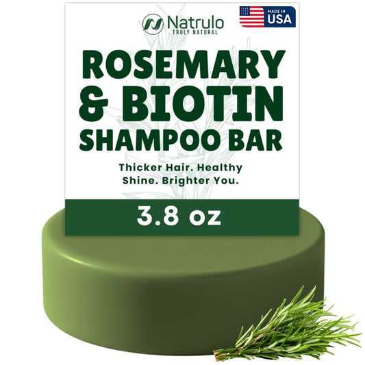 Rosemary Biotin Shampoo Bar – Haarwachstum & Haarverdichtung für Frauen & Männer – Feste Shampoobar gegen dünner werdendes Haar, Tiefenreinigung der Kopfhaut – Natürlich, Plastikfrei, Hergestellt in den USA