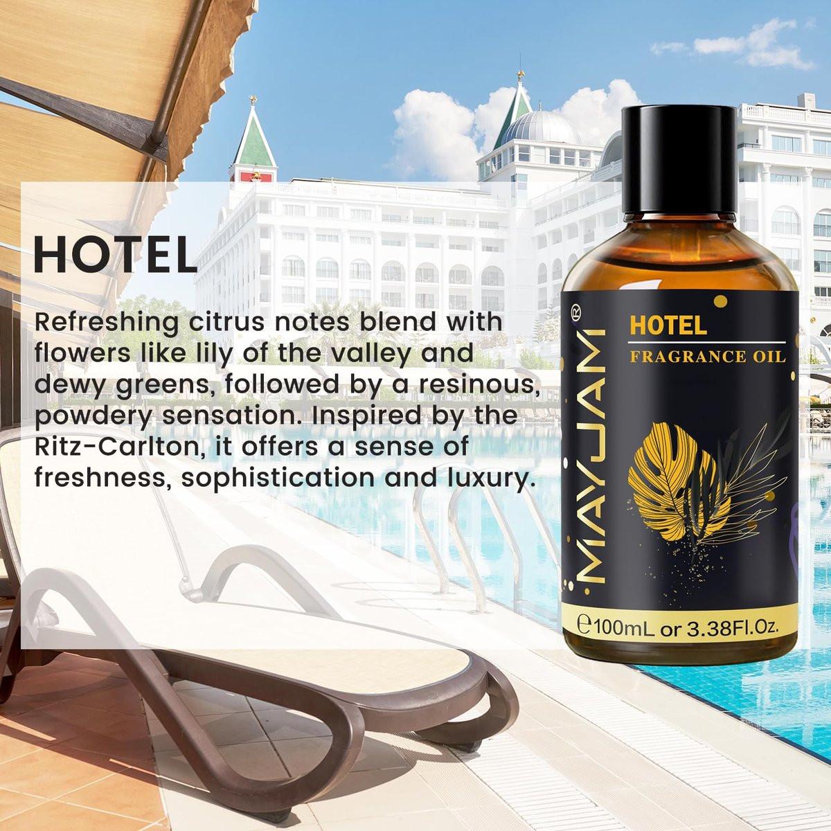 MAYJAM Hotel Duftöl Essential Oil 3,38 Fl Oz – Lang anhaltender Raumduft für Diffuser, Seifen- und Kerzenherstellung – 100 ml