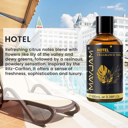 MAYJAM Hotel Duftöl Essential Oil 3,38 Fl Oz – Lang anhaltender Raumduft für Diffuser, Seifen- und Kerzenherstellung – 100 ml
