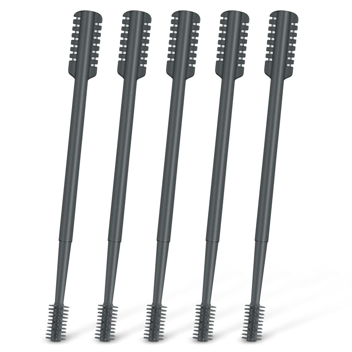 MIVZO 5er Set 2-in-1 Nasenhaarschneider, Doppelseitiger Nasenhaartrimmer Upgrade, Manueller Nasentrimmer Tragbar mit Weicher Reinigungsbürste für Damen und Herren (Grau)