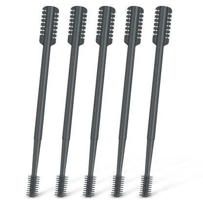 MIVZO 5er Set 2-in-1 Nasenhaarschneider, Doppelseitiger Nasenhaartrimmer Upgrade, Manueller Nasentrimmer Tragbar mit Weicher Reinigungsbürste für Damen und Herren (Grau)