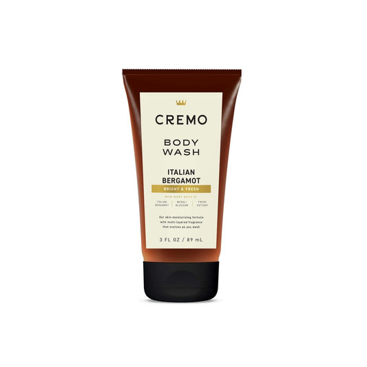 Cremo Italian Bergamot Duschgel für Männer, Reisegröße 89 ml – Noten von italienischer Bergamotte, Neroli und Vetiver