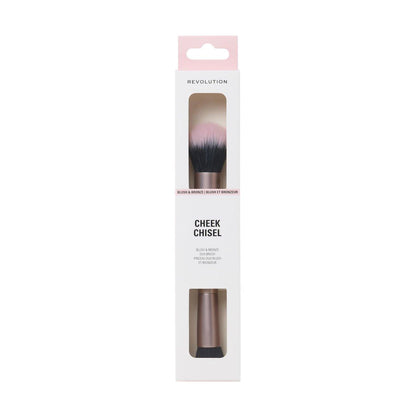 Revolution Cheek Chisel Blush & Bronze Duo Pinsel – Doppelendiger Make-up-Pinsel für Cream-Produkte, nahtloses Finish, vegan & tierversuchsfrei