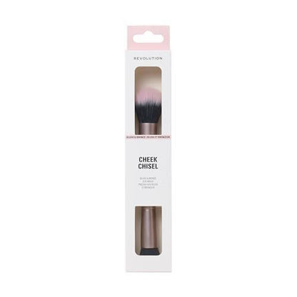 Revolution Cheek Chisel Blush & Bronze Duo Pinsel – Doppelendiger Make-up-Pinsel für Cream-Produkte, nahtloses Finish, vegan & tierversuchsfrei