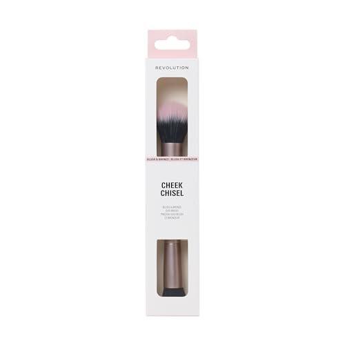Revolution Cheek Chisel Blush & Bronze Duo Pinsel – Doppelendiger Make-up-Pinsel für Cream-Produkte, nahtloses Finish, vegan & tierversuchsfrei