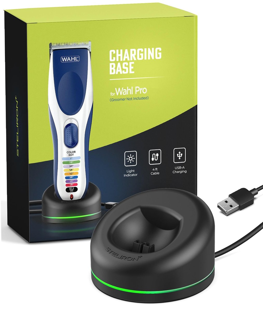Ersatz-Ladestation für Wahl Color Pro Kabelloser Haarschneider & Trimmer (Modell 9649P) – USB-betriebene Dockingstation mit Lichtanzeige (Schwarz)